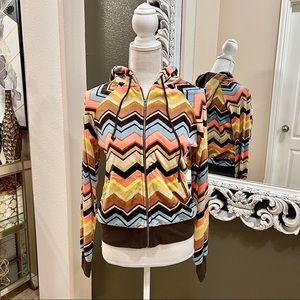 MISSONI FOR TARGET Zipper Hoodie SWEATER Zig Zag SMALL